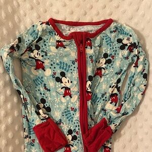 Mickey Mouse Blue Little Sleepies Zippie - Bamboo